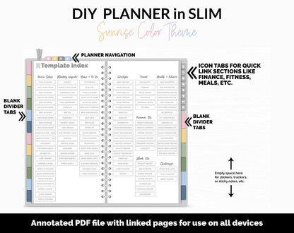 DIY Slim Digital Planner | Sunrise Theme | GoodNotes, iPad & Android