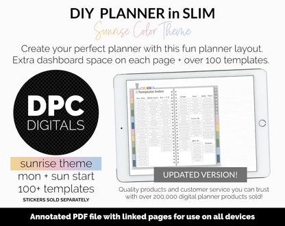DIY Slim Digital Planner | Sunrise Theme | GoodNotes, iPad & Android