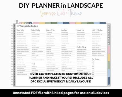 DIY Landscape Digital Planner | Sunrise Theme | Goodnotes, iPad & Android | Notebook