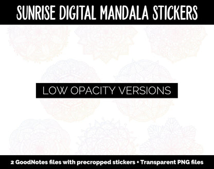 Sunrise Mandala Digital Planner Stickers | GoodNotes, iPad and Android | Gradient, Ombre, Coloring