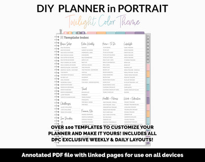 DIY Portrait Digital Planner | Twilight Theme | Goodnotes, iPad & Android