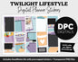Twilight Lifestyle Add-On Digital Stickers | GoodNotes & iPad | TV, Playlist, Travel, Reading, Work, Groceries