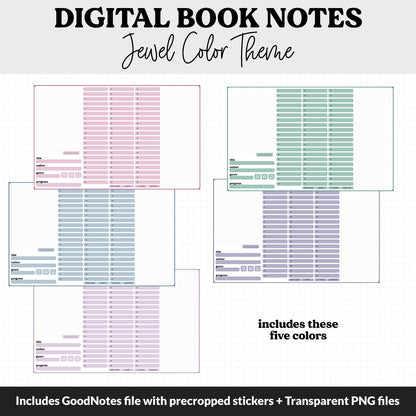 Digital Book Notes Journal Notebook | Jewel | GoodNotes, iPad & Android