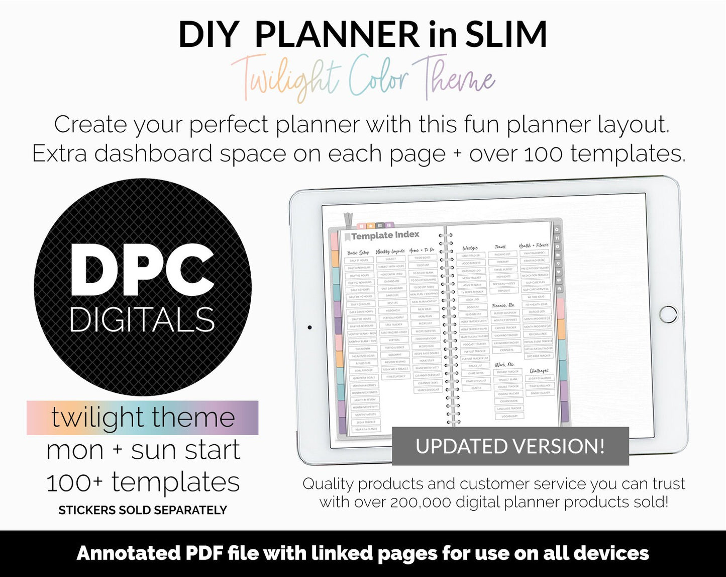 DIY Slim Digital Planner | Twilight Theme | GoodNotes, iPad & Android