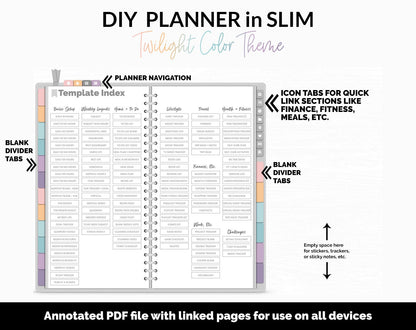 DIY Slim Digital Planner | Twilight Theme | GoodNotes, iPad & Android