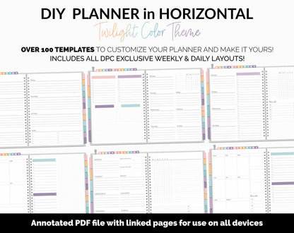 DIY Horizontal Digital Planner | Twilight Theme | Goodnotes, iPad & Android