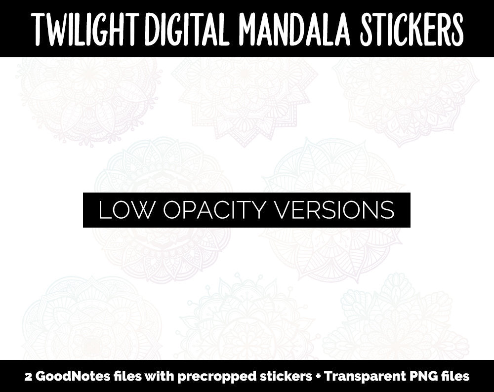 Twilight Mandala Digital Planner Stickers | GoodNotes, iPad and Android | Gradient, Ombre, Coloring