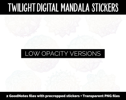 Twilight Mandala Digital Planner Stickers | GoodNotes, iPad and Android | Gradient, Ombre, Coloring