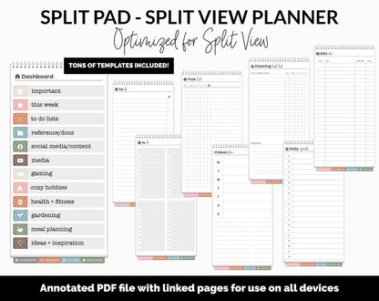 Split Pad | Split View Digital Planner | Flannel Theme | GoodNotes & iPad