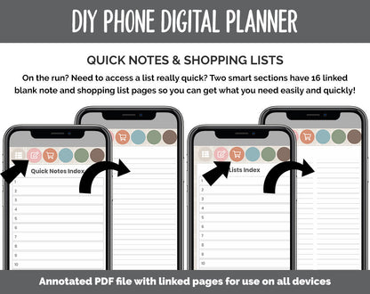 DIY Phone Digital Planner | Flannel Theme | Goodnotes, iPad & Android | Hobonichi, Planner, Notebook