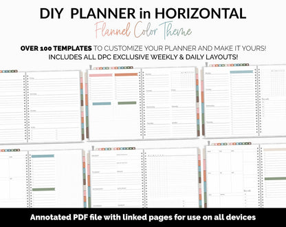 DIY Horizontal Digital Planner | Flannel Theme | Goodnotes, iPad & Android