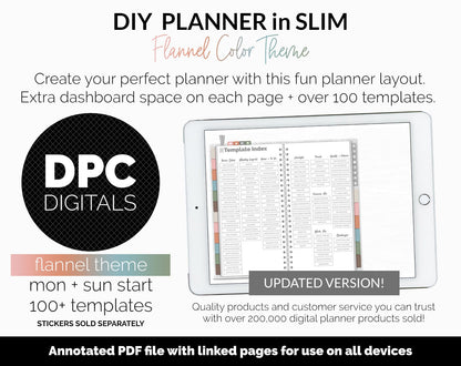 DIY Slim Digital Planner | Flannel Theme | GoodNotes, iPad & Android