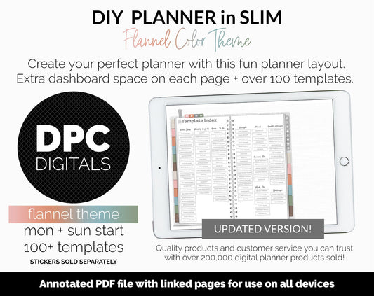 DIY Slim Digital Planner | Flannel Theme | GoodNotes, iPad & Android