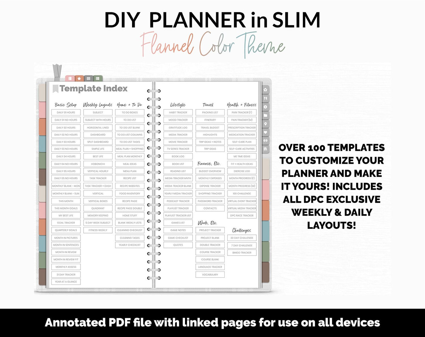 DIY Slim Digital Planner | Flannel Theme | GoodNotes, iPad & Android