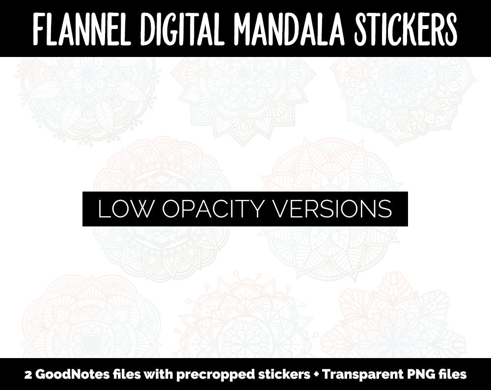 Flannel Mandala Digital Planner Stickers | GoodNotes, iPad and Android | Gradient, Ombre, Coloring