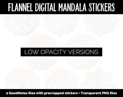Flannel Mandala Digital Planner Stickers | GoodNotes, iPad and Android | Gradient, Ombre, Coloring