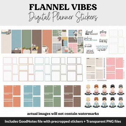 Flannel Vibes Digital Planner Stickers | GoodNotes, iPad and Android | November, Pumpkins, Fall, Planner Girls