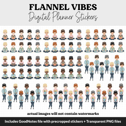 Flannel Vibes Digital Planner Stickers | GoodNotes, iPad and Android | November, Pumpkins, Fall, Planner Girls