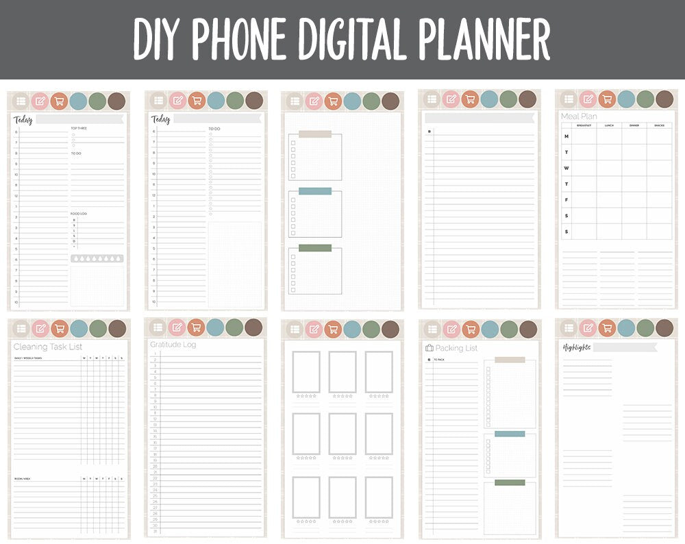 DIY Phone Digital Planner | Flannel Theme | Goodnotes, iPad & Android | Hobonichi, Planner, Notebook