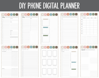 DIY Phone Digital Planner | Flannel Theme | Goodnotes, iPad & Android | Hobonichi, Planner, Notebook