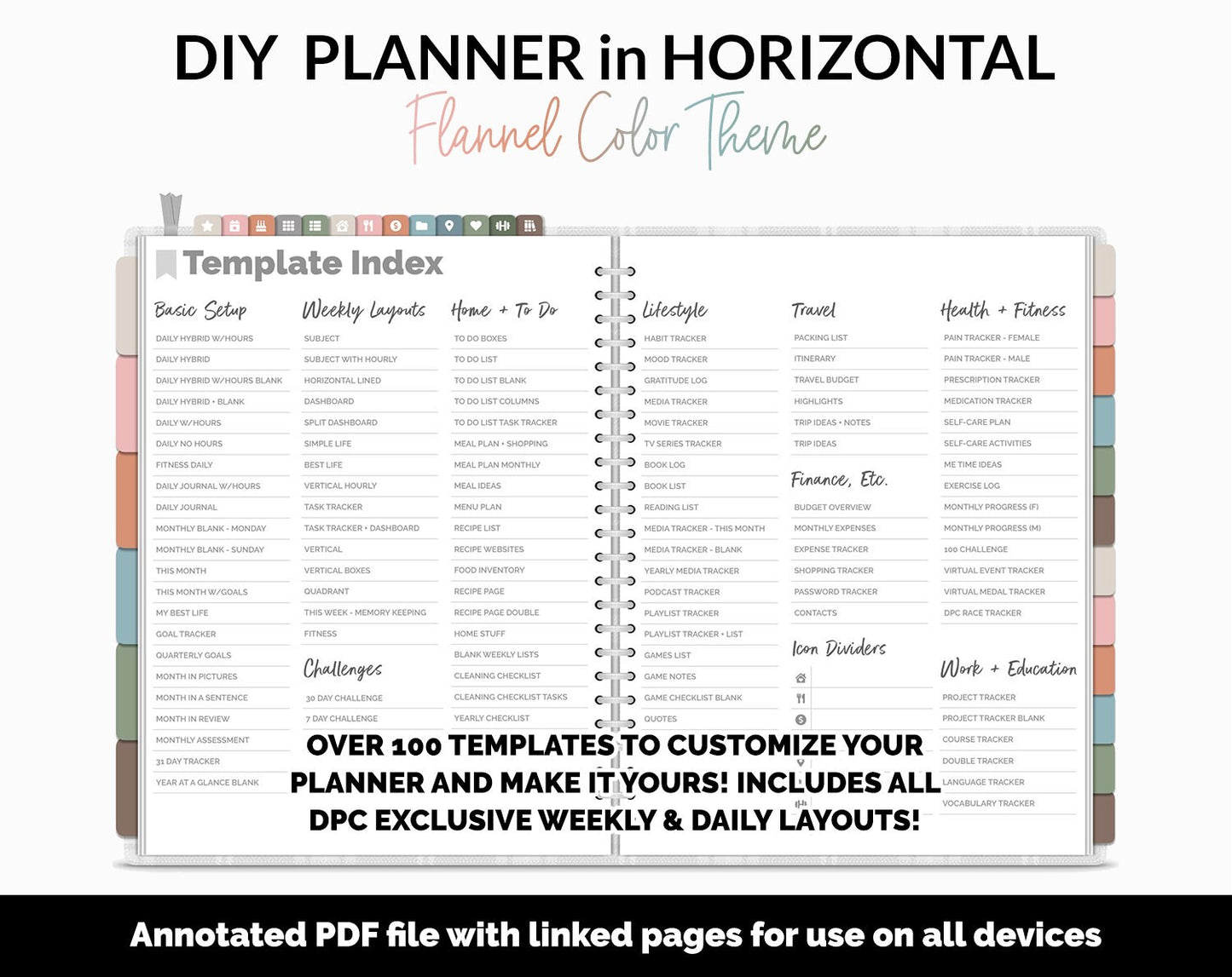 DIY Horizontal Digital Planner | Flannel Theme | Goodnotes, iPad & Android