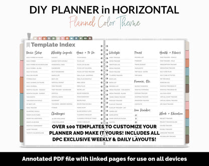 DIY Horizontal Digital Planner | Flannel Theme | Goodnotes, iPad & Android