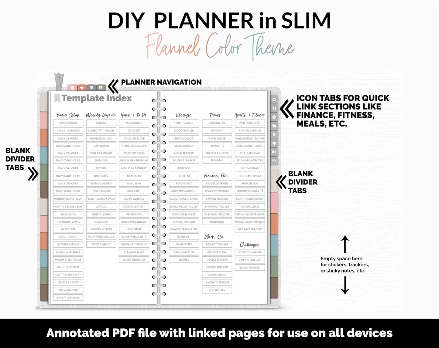 DIY Slim Digital Planner | Flannel Theme | GoodNotes, iPad & Android