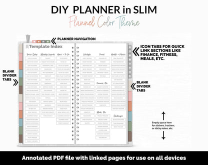 DIY Slim Digital Planner | Flannel Theme | GoodNotes, iPad & Android