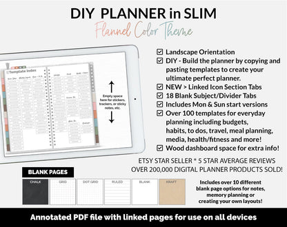 DIY Slim Digital Planner | Flannel Theme | GoodNotes, iPad & Android