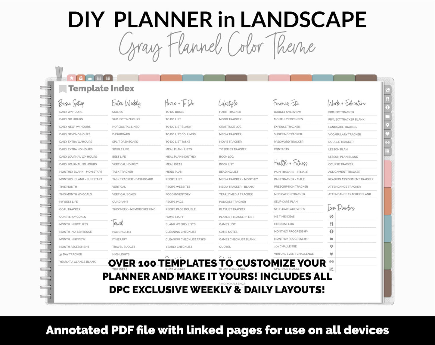DIY Landscape Digital Planner | Flannel Theme | Goodnotes, iPad & Android | Notebook