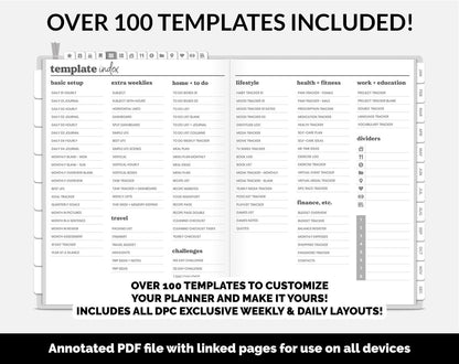 Undated DIY Hybrid Digital Planner | Whiteout | GoodNotes, iPad & Android