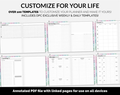 Undated DIY Hybrid Digital Planner | Waves | GoodNotes, iPad & Android