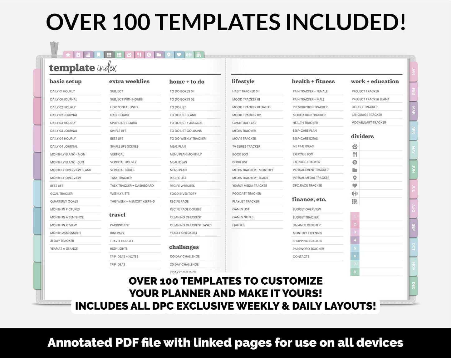 Undated DIY Hybrid Digital Planner | Waves | GoodNotes, iPad & Android
