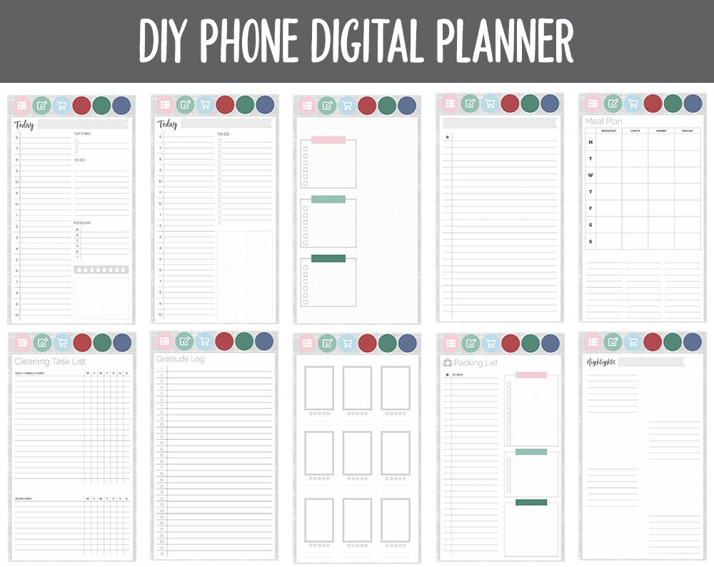 DIY Phone Digital Planner | Merry Theme | Goodnotes, iPad & Android | Hobonichi, Planner, Notebook