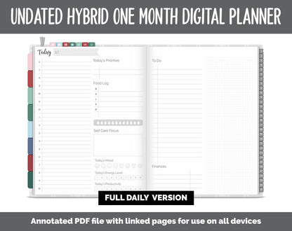Undated Hybrid One Month Digital Planner | Merry Theme | GoodNotes, iPad & Android