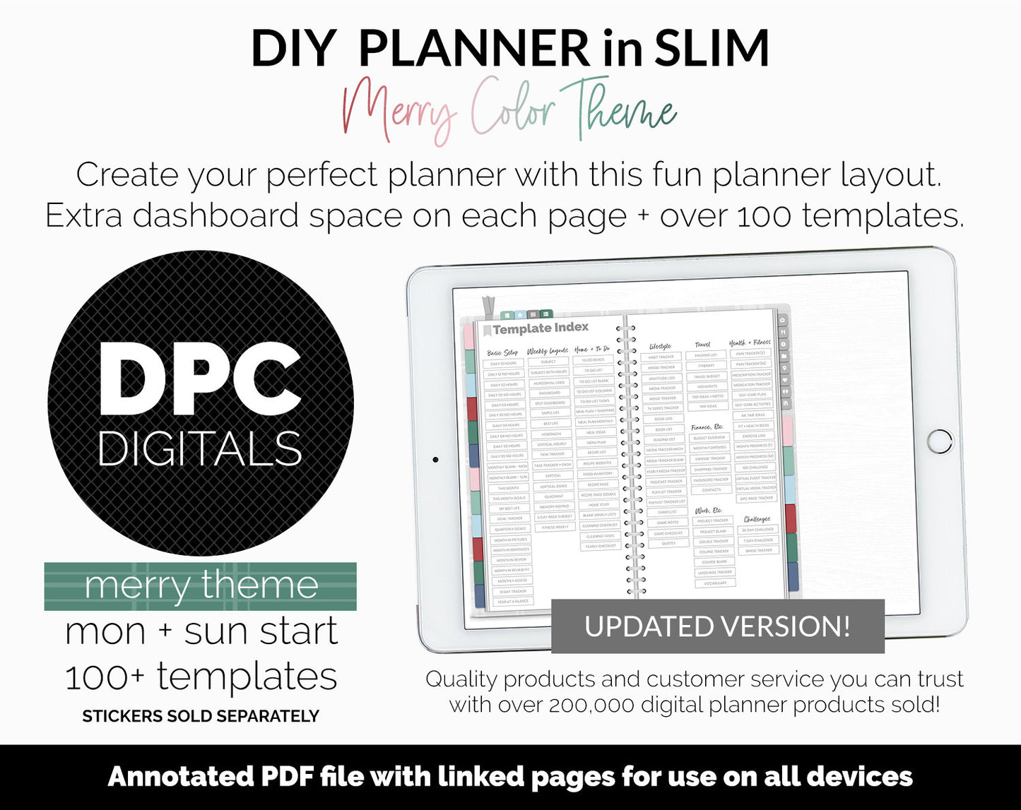 DIY Slim Digital Planner | Merry Theme | GoodNotes, iPad & Android