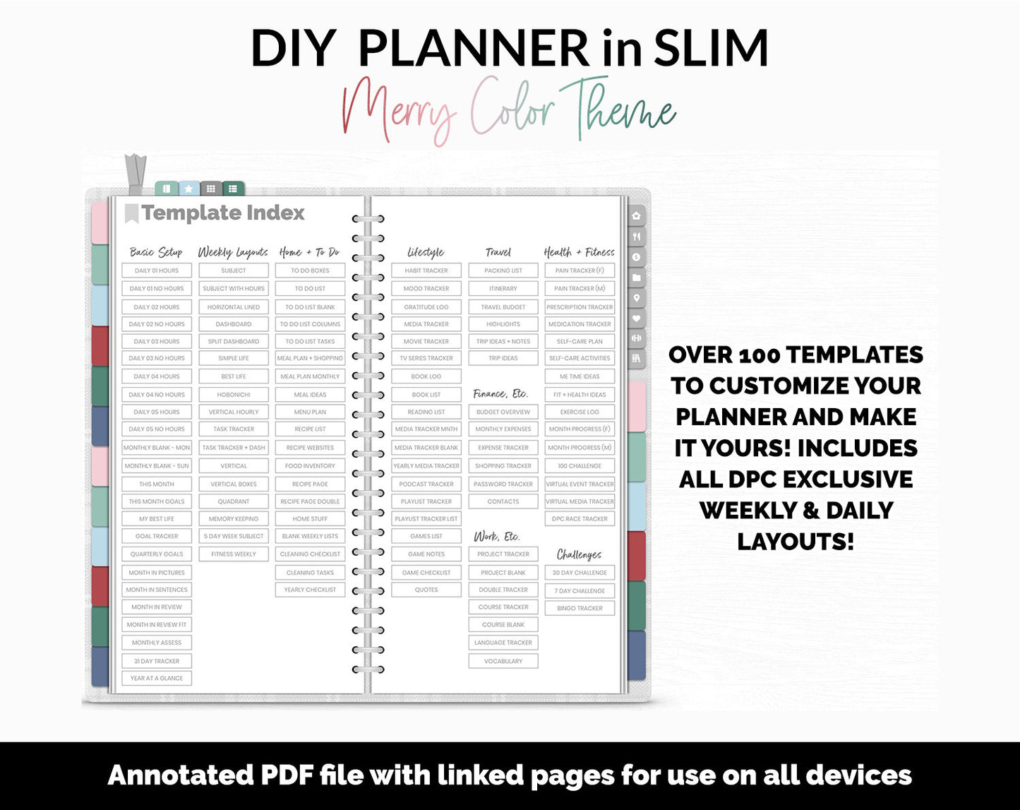 DIY Slim Digital Planner | Merry Theme | GoodNotes, iPad & Android