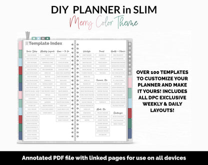 DIY Slim Digital Planner | Merry Theme | GoodNotes, iPad & Android