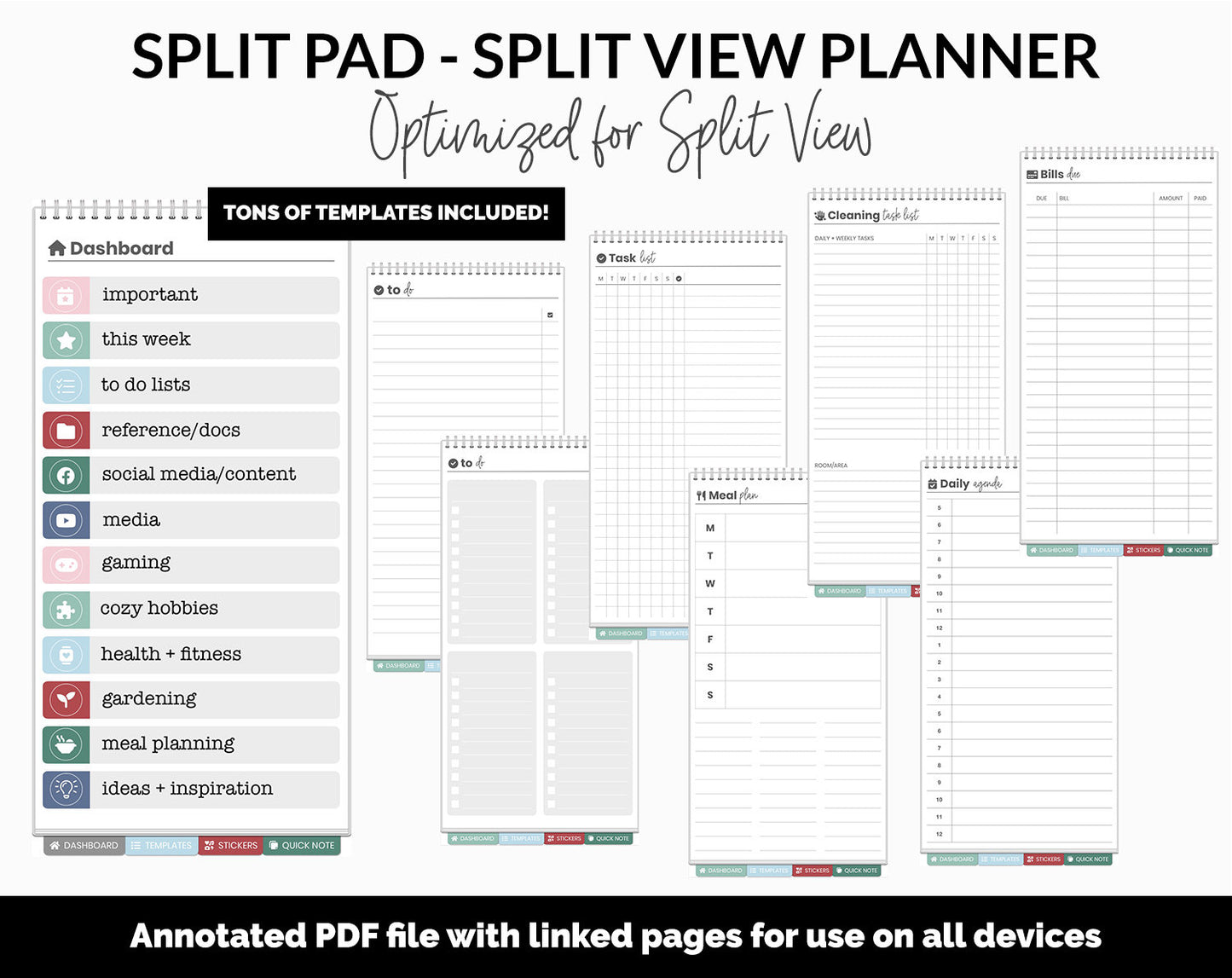 Split Pad | Split View Digital Planner | Merry Theme | GoodNotes & iPad