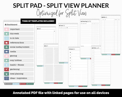 Split Pad | Split View Digital Planner | Merry Theme | GoodNotes & iPad