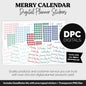 Merry Calendar Essentials Digital Planner Stickers | GoodNotes, iPad and Android | Dates, Days of the Week, Months