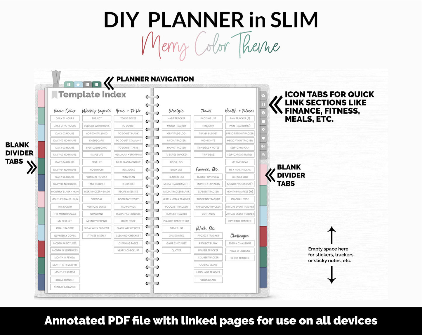 DIY Slim Digital Planner | Merry Theme | GoodNotes, iPad & Android