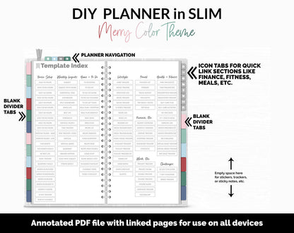 DIY Slim Digital Planner | Merry Theme | GoodNotes, iPad & Android
