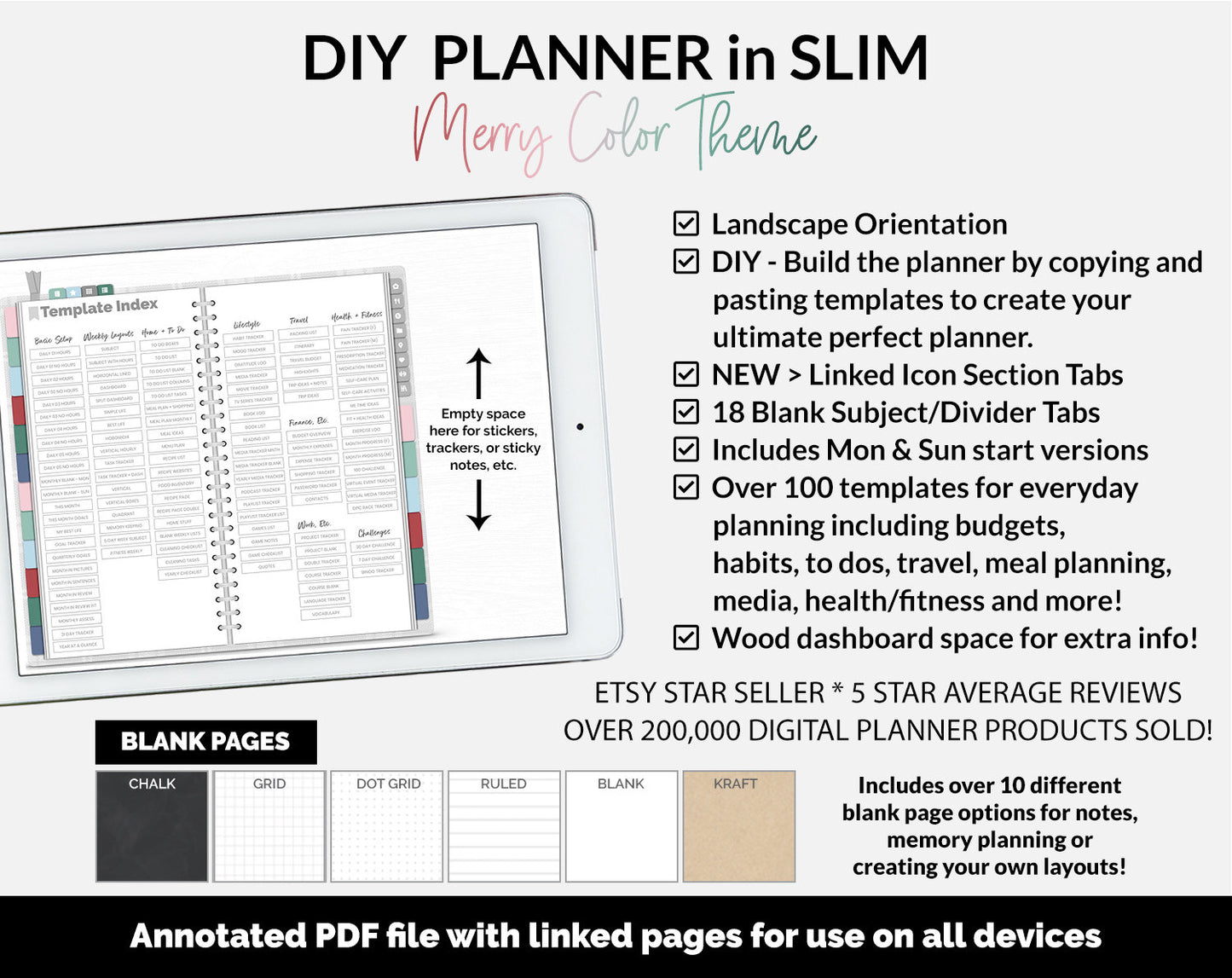 DIY Slim Digital Planner | Merry Theme | GoodNotes, iPad & Android