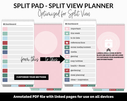 Split Pad | Split View Digital Planner | Merry Theme | GoodNotes & iPad