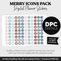Merry Icons Digital Planner Stickers | GoodNotes, iPad and Android | Icons, Life, Weather, Everyday