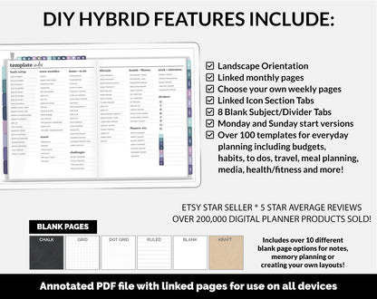 Undated DIY Hybrid Digital Planner | Destiny | GoodNotes, iPad & Android