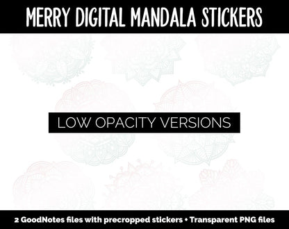 Merry Mandala Digital Planner Stickers | GoodNotes, iPad and Android | Gradient, Ombre, Coloring