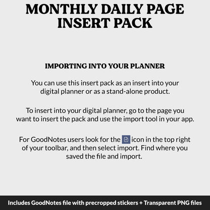 Linked Daily Portrait Digital Planner Insert | Rainbow | GoodNotes, iPad & Android