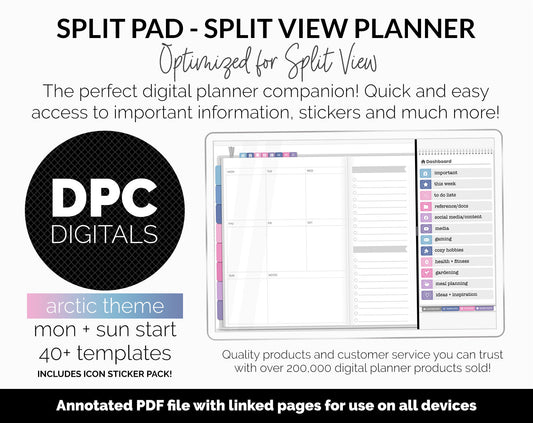 Split Pad | Split View Digital Planner | Arctic Theme | GoodNotes & iPad